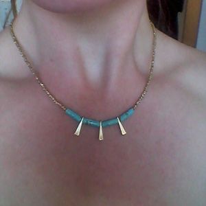 Boho Turquoise and Gold Stacking Necklace